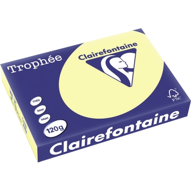 Clairefontaine Kopierpapier Trophée Color DIN A4 120 g/m² 250 Bl./Pack. gelb Produktbild