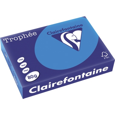 Clairefontaine Kopierpapier Trophée Color DIN A4 80 g/m² 500 Bl./Pack. karibikblau Produktbild