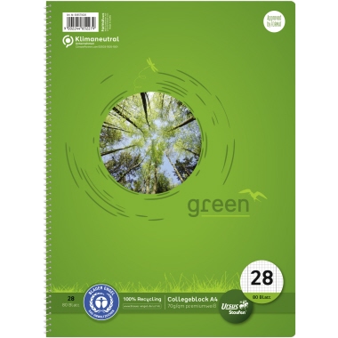 Staufen Collegeblock Green DIN A4 28 80 Bl. kariert mit Rand innen/außen Produktbild pa_produktabbildung_1 L