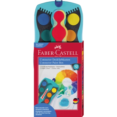 Faber-Castell Farbkasten Connector 12 Farben türkis Produktbild