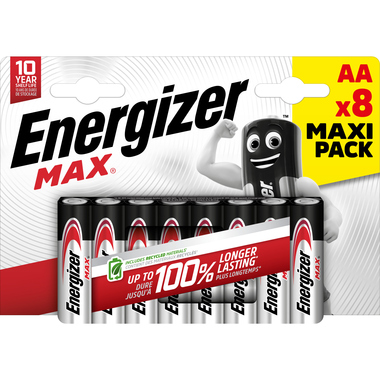 Energizer® Batterie Max® AA/Mignon 8 St./Pack. Produktbild