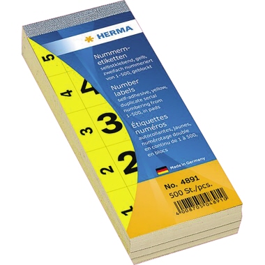 HERMA Nummernetikett 28 x 56 mm (B x H) gelb Produktbild