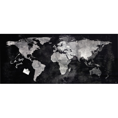 SIGEL Glasboard Artverum 130 x 55 x 1,5 cm (B x H x T) design World-Map Produktbild