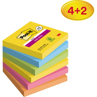 Post-it Haftnotiz Super Sticky Notes Carnival Collection Promotion 6 Block/Pack. Produktbild pa_produktabbildung_1 L