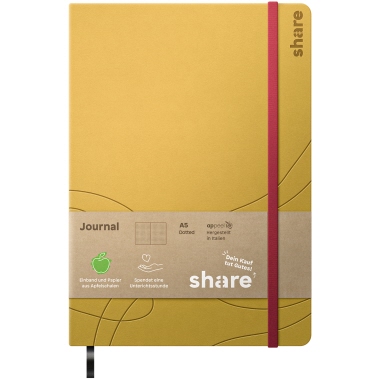 share Notizbuch punktkariert (dotted) gelb Produktbild pa_produktabbildung_1 L