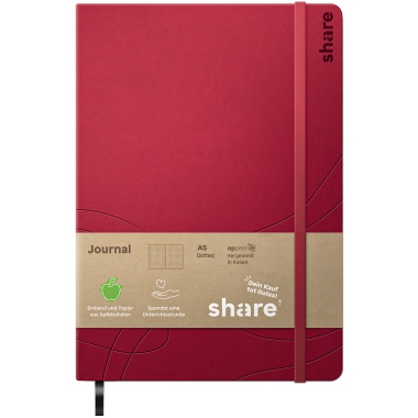 share Notizbuch punktkariert (dotted) rot Produktbild