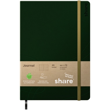 share Notizbuch punktkariert (dotted) grün Produktbild