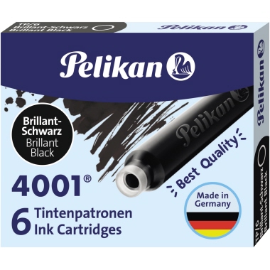Pelikan Tintenpatrone 4001 TP/6 nicht löschbar 6 St./Pack. brillantschwarz Produktbild