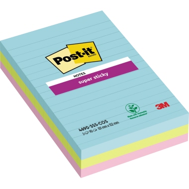 Post-it® Haftnotiz Super Sticky Notes Cosmic Collection 101 x 152 mm (B x H) 3 Block/Pack. Produktbild pa_produktabbildung_1 L