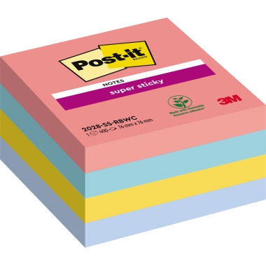 Post-it® Haftnotizwürfel Super Sticky Rainbow Collection Produktbild pa_produktabbildung_1 L