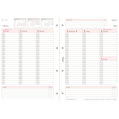 Chronoplan Einlage Kalender Wochenplan inkl. Jahresplan DIN A4 2024 Produktbild pa_produktabbildung_2 L