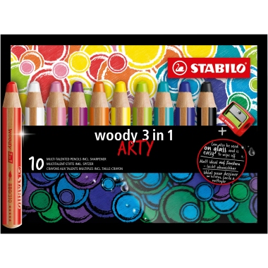 STABILO® Aquarellstift woody 3 in 1 Etui ARTY Produktbild