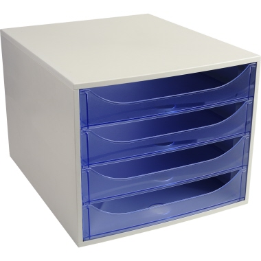 Exacompta Schubladenbox ECOBOX Linicolor® 4 Schubladen eisblau transluzent Produktbild