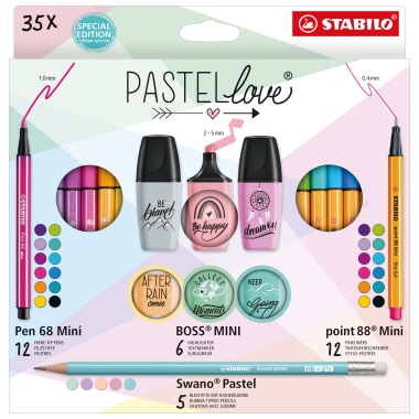 STABILO® Schreibgeräteset Pastellove Mini & Bleistift Produktbild