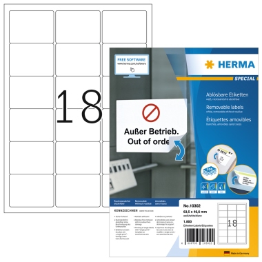 HERMA Haftetikett 63,5 x 46,6 mm (B x H) 1.800 Etik./Pack. Produktbild pa_produktabbildung_1 L