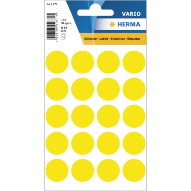 HERMA Markierungspunkt VARIO 19 mm gelb Produktbild