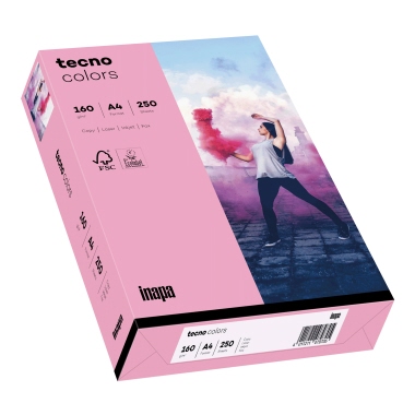 inapa tecno Kopierpapier Colors DIN A4 160 g/m² 250 Bl./Pack. rosa Produktbild