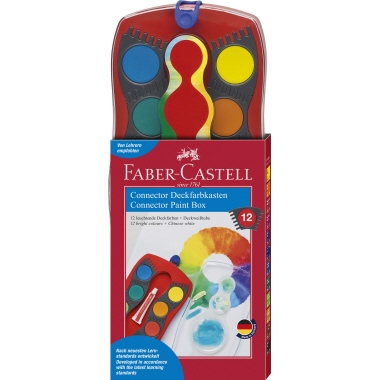 Faber-Castell Farbkasten Connector 12 Farben rot Produktbild