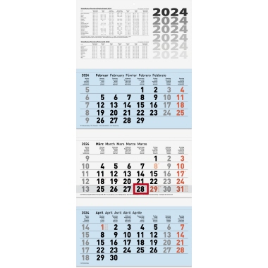 BRUNNEN Wandkalender blau/weiß Produktbild