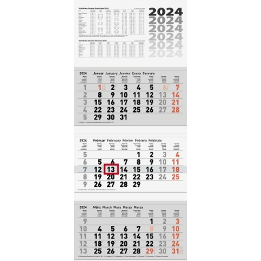 BRUNNEN Wandkalender grau/weiß Produktbild pa_produktabbildung_1 L