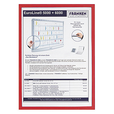 FRANKEN Dokumentenhalter Frame It X-tra!Line DIN A4 5 St./Pack. rot Produktbild
