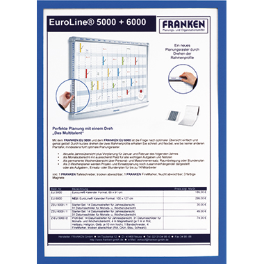 FRANKEN Dokumentenhalter Frame It X-tra!Line DIN A4 5 St./Pack. blau Produktbild