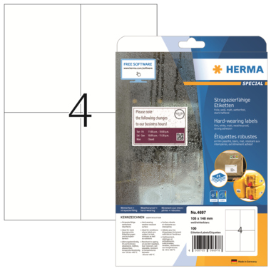 HERMA Folienetikett SPECIAL 105 x 148 mm (B x H) Produktbild pa_produktabbildung_1 L