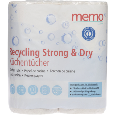 memo Küchenrolle Recycling Strong & Dry Produktbild pa_produktabbildung_1 L