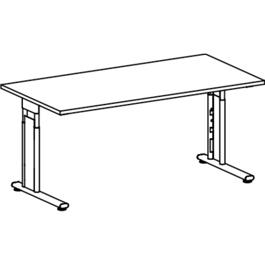 Geramöbel Schreibtisch C Fuß Flex 800 x 680-820 x 800 mm (B x H x T) lichtgrau Produktbild pi_pikto_1 pi