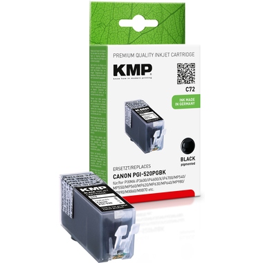 KMP Tintenpatrone schwarz Kompatibel mit Canon PGI520PGBK 19 ml Produktbild pa_produktabbildung_1 L