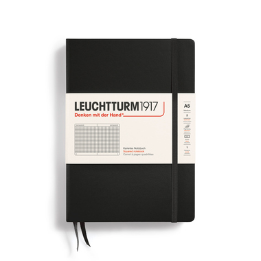 LEUCHTTURM Notizbuch Medium Hardcover kariert schwarz Produktbild