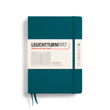 LEUCHTTURM Notizbuch Medium Hardcover liniert pacific green Produktbild