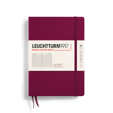 LEUCHTTURM Notizbuch Medium Hardcover liniert port red Produktbild