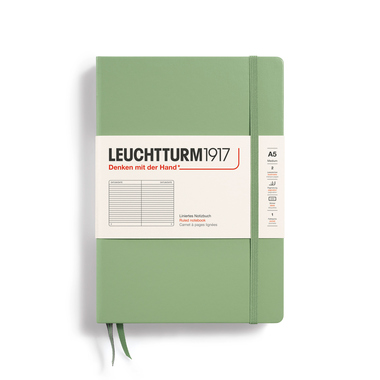 LEUCHTTURM Notizbuch Medium Hardcover liniert salbei Produktbild
