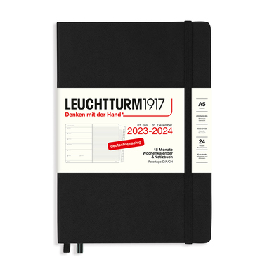 LEUCHTTURM1917 Buchkalender Medium DIN A5 2023-2024 schwarz Produktbild