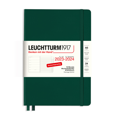 LEUCHTTURM1917 Buchkalender Medium DIN A5 2023-2024 forest green Produktbild