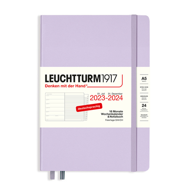 LEUCHTTURM1917 Buchkalender Medium DIN A5 2023-2024 lilac Produktbild