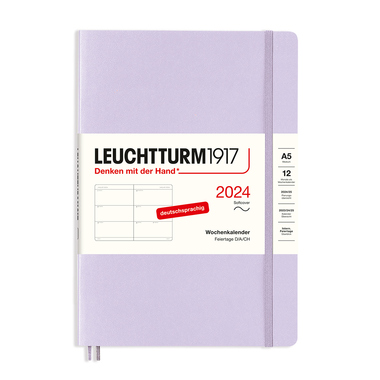 LEUCHTTURM Buchkalender Medium DIN A5 2024 lilac Produktbild