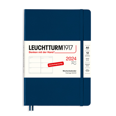 LEUCHTTURM Buchkalender Medium DIN A5 2024 marine Produktbild