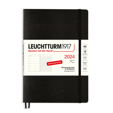 LEUCHTTURM1917 Buchkalender Medium DIN A5 2024 schwarz Produktbild