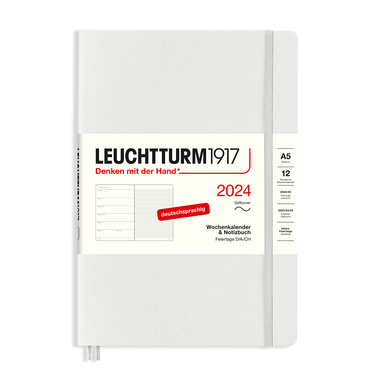 LEUCHTTURM1917 Buchkalender Medium DIN A5 2024 light grey Produktbild