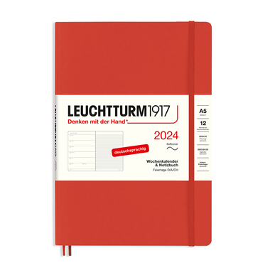 LEUCHTTURM1917 Buchkalender Medium DIN A5 2024 fox red Produktbild
