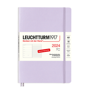 LEUCHTTURM1917 Buchkalender Medium DIN A5 2024 lilac Produktbild