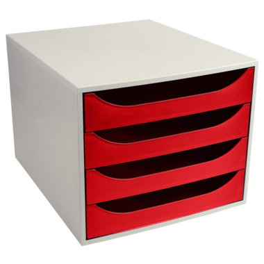 Exacompta Schubladenbox ECOBOX Office 4 Schubladen rot Produktbild