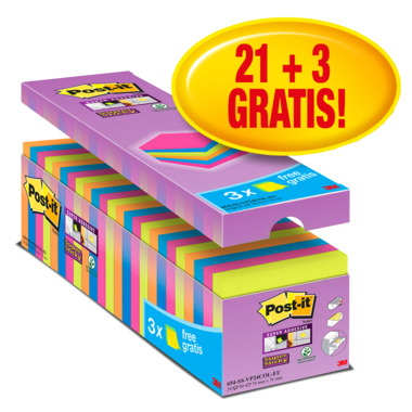 Post-it® Haftnotiz Super Sticky Notes Promotion 24 Block/Pack. Produktbild
