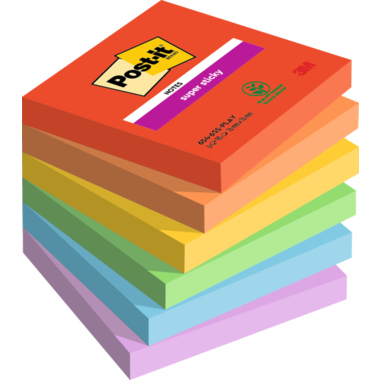Post-it® Haftnotiz Super Sticky Notes Playful Collection 76 x 76 mm (B x H) Produktbild