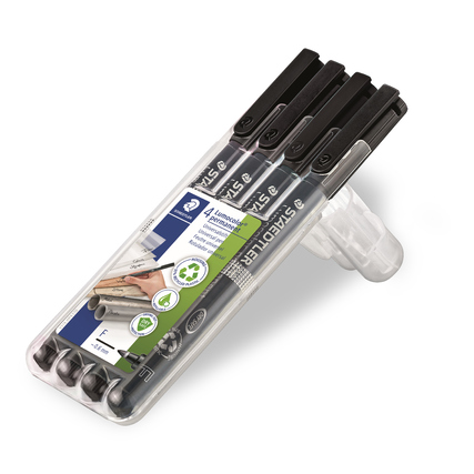 STAEDTLER® Folienstift Lumocolor® permanent 318 nicht lichtbeständig 4 St./Pack. schwarz Produktbild pa_produktabbildung_2 XL