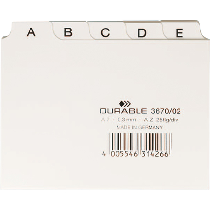 DURABLE Leitkarte DIN A7 quer weiß Produktbild pa_produktabbildung_1 XL