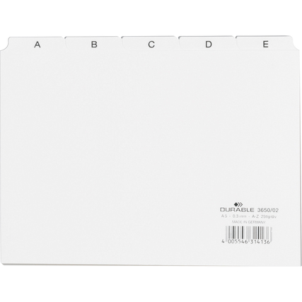 DURABLE Leitkarte DIN A5 quer weiß Produktbild pa_produktabbildung_1 XL