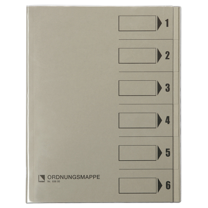 Bene Ordnungsmappe 250 g/m² 6 Fächer grau Produktbild pa_produktabbildung_1 XL